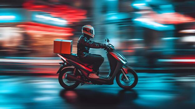 Sonic Delivery rider in the city